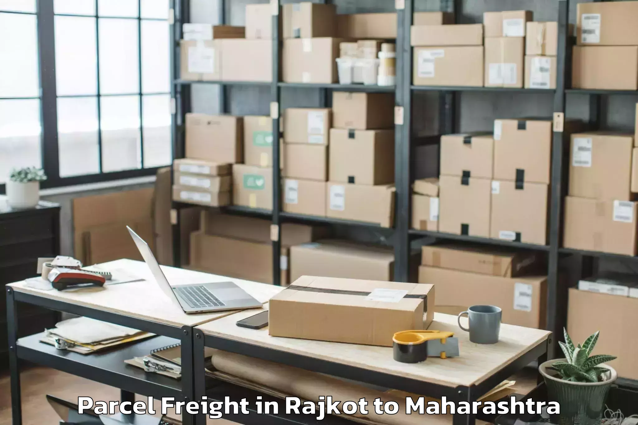 Hassle-Free Rajkot to Pombhurna Parcel Freight